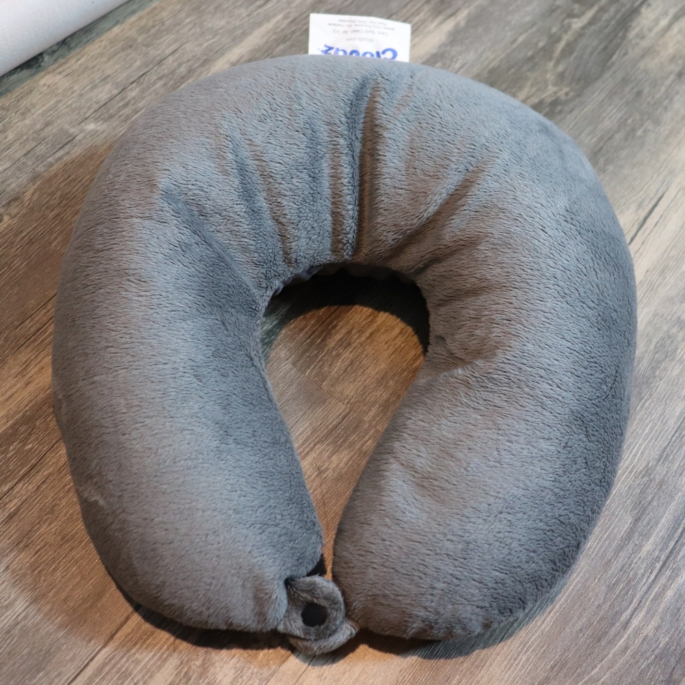 Cloudz Dual Comfort Microbead Travel Neck Pillow Grey